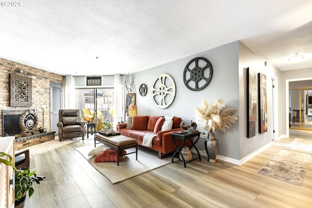 living room with light wood-type flooring