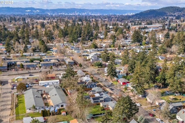 bird's eye view featuring a mountain view