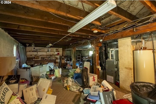 interior space featuring gas water heater