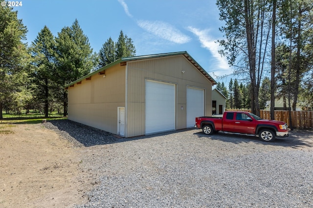 view of outdoor structure featuring a garage