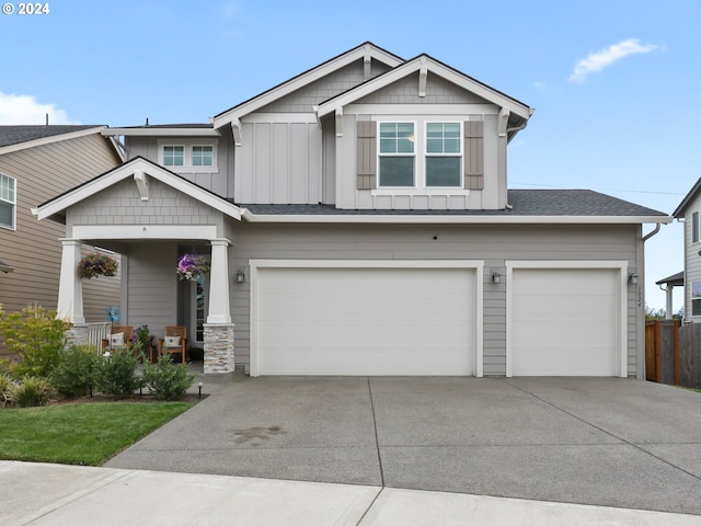 craftsman-style house with a garage