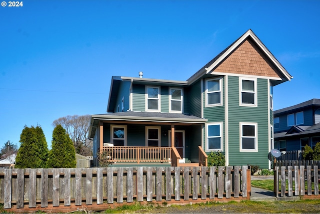 view of front of property with covered porch