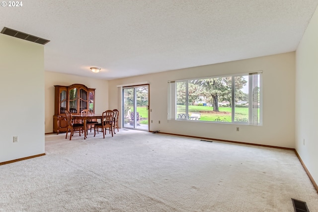 interior space with a textured ceiling