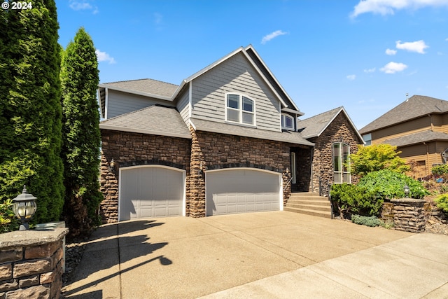 view of front of property featuring a garage