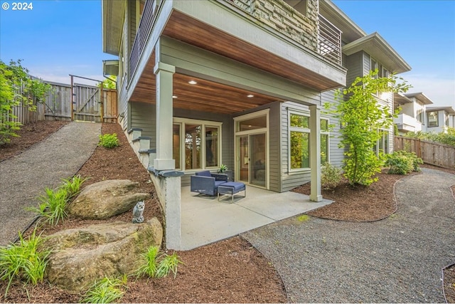 back of house with a patio area