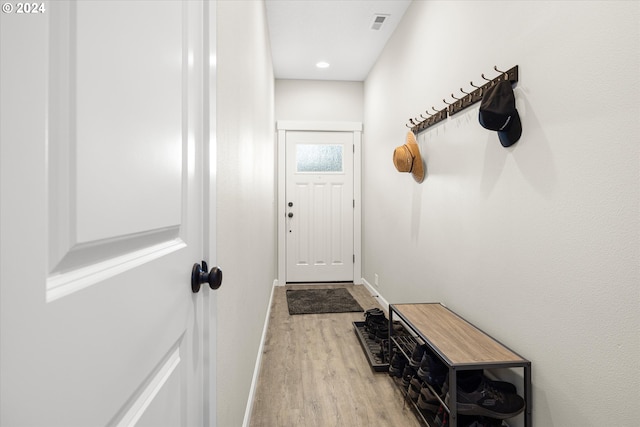 entryway featuring light hardwood / wood-style floors