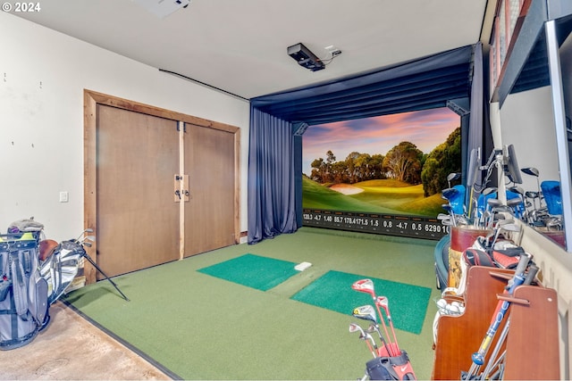 26590 SW French Oak Dr, West Linn, OR 97068 - rec room with golf simulator