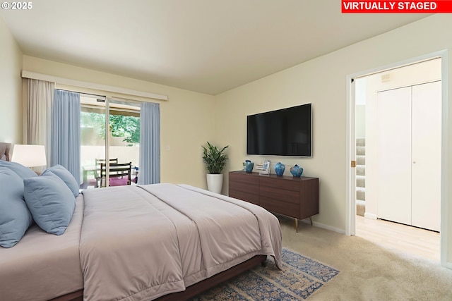 17760 NW Rolling Hill Ln, Beaverton, OR 97006 - carpeted bedroom with access to exterior and baseboards