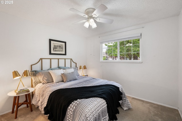266 NE 193rd Ave, Portland, OR 97230 - carpeted bedroom featuring a ceiling fan and a textured ceiling