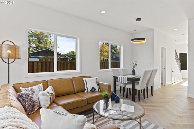 7617 SE Clackamas St, Milwaukie, OR 97222 - living room with healthy amount of natural light, recessed lighting, and baseboards