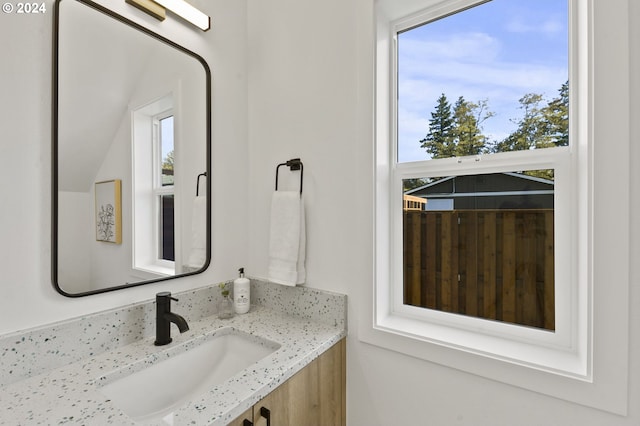 bathroom featuring vanity and a healthy amount of sunlight