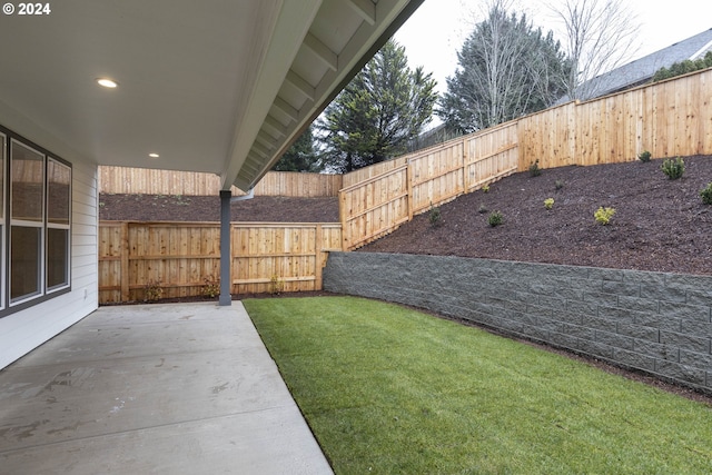 view of yard featuring a patio area