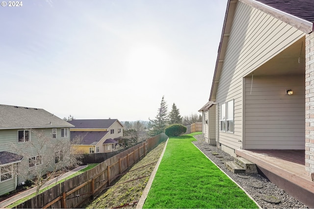 view of yard with a deck