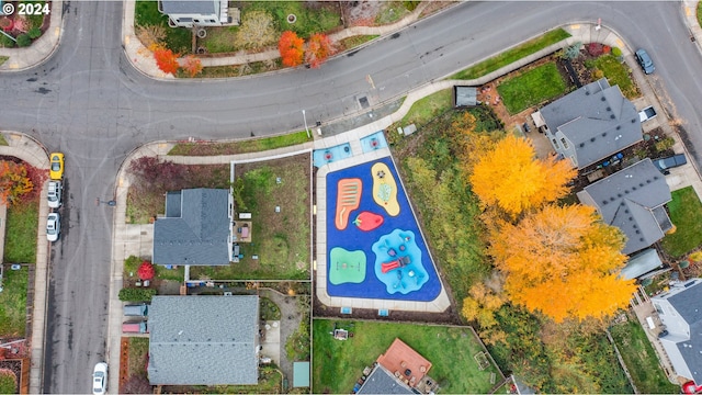 aerial view with a residential view