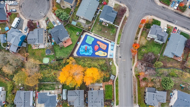 bird's eye view with a residential view