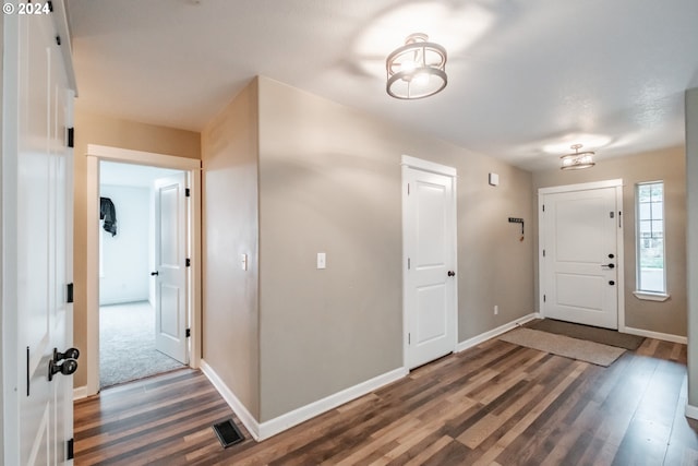 foyer featuring dark hardwood / wood-style flooring