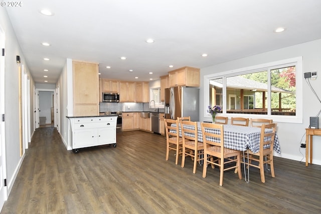 34603 SE Jarl Rd, Boring, OR 97009 - dining space with recessed lighting, dark wood-type flooring, and baseboards