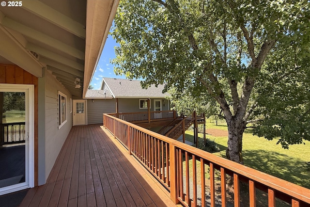 34603 SE Jarl Rd, Boring, OR 97009 - wooden deck with a lawn and stairs