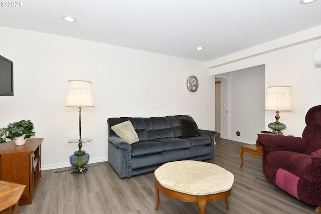 living room with light wood-type flooring