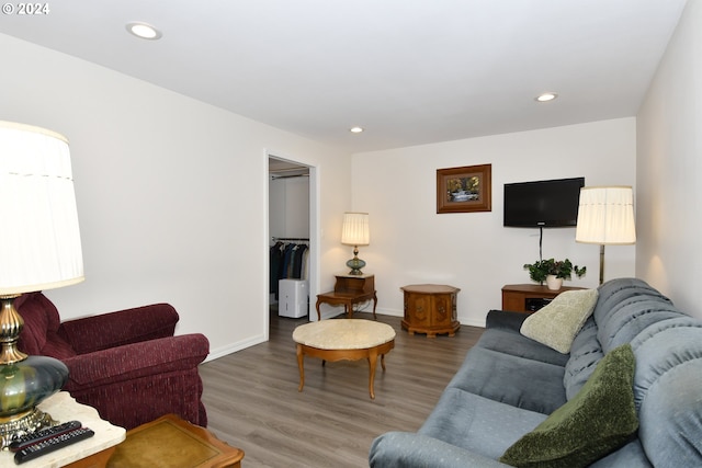 34603 SE Jarl Rd, Boring, OR 97009 - living area featuring wood finished floors, recessed lighting, and baseboards