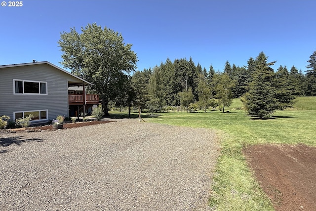 34603 SE Jarl Rd, Boring, OR 97009 - view of grassy yard featuring a wooden deck