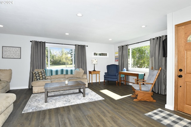 34603 SE Jarl Rd, Boring, OR 97009 - living area with wood finished floors, recessed lighting, and baseboards