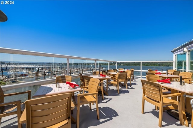 balcony with a water view