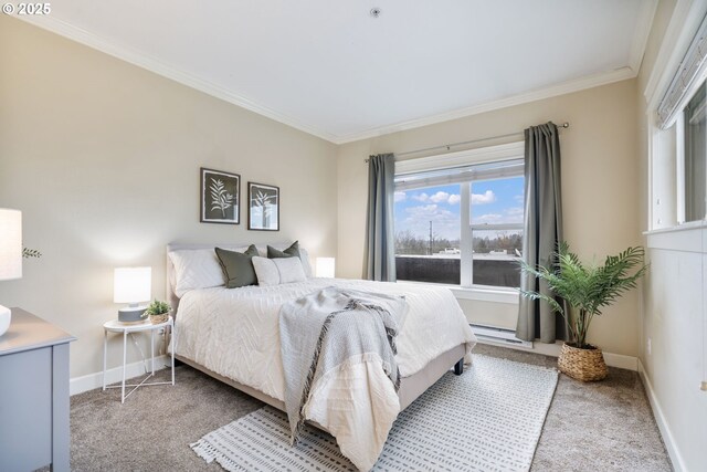 unfurnished bedroom featuring a walk in closet, sink, crown molding, light colored carpet, and a closet