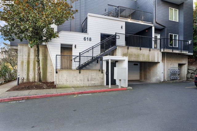 view of property with a garage