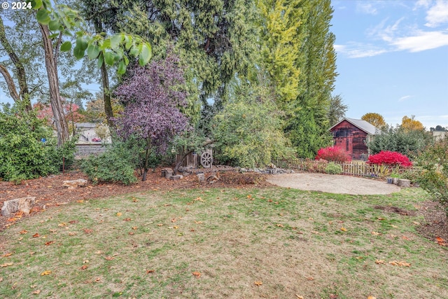 view of yard with fence and a patio area