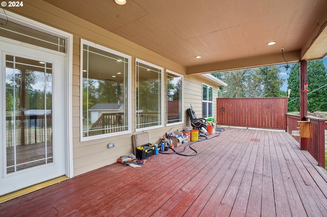 view of wooden deck