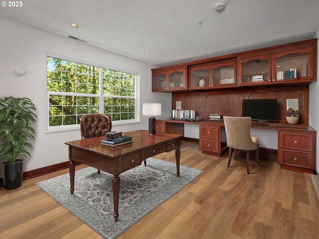 office space featuring light hardwood / wood-style flooring