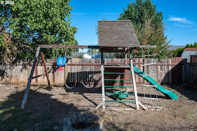 view of playground with fence