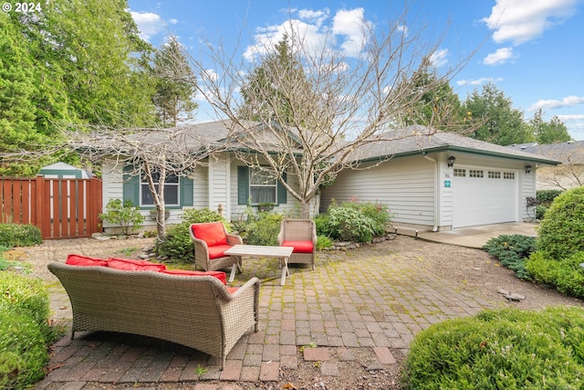 exterior space featuring a garage