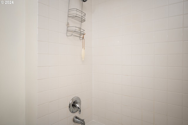 room details with tiled shower / bath