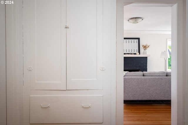 interior space with hardwood / wood-style flooring