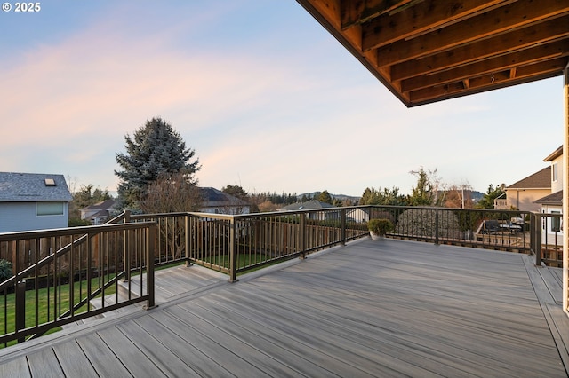 view of deck at dusk