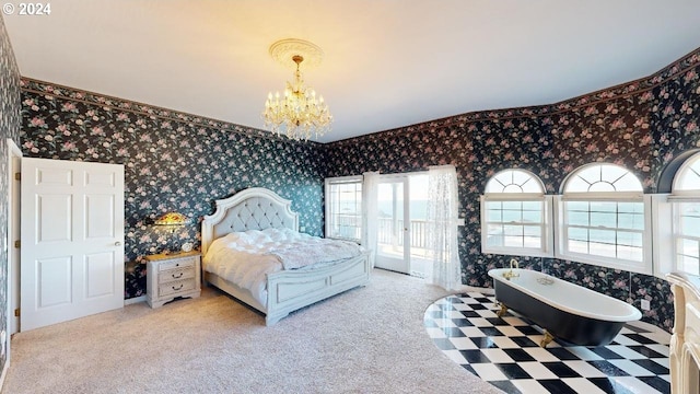 1545 Beach Ave, Brookings, OR 97415 - bedroom featuring an inviting chandelier