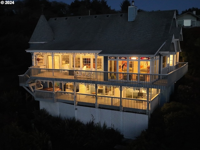 1545 Beach Ave, Brookings, OR 97415 - view of back house at night