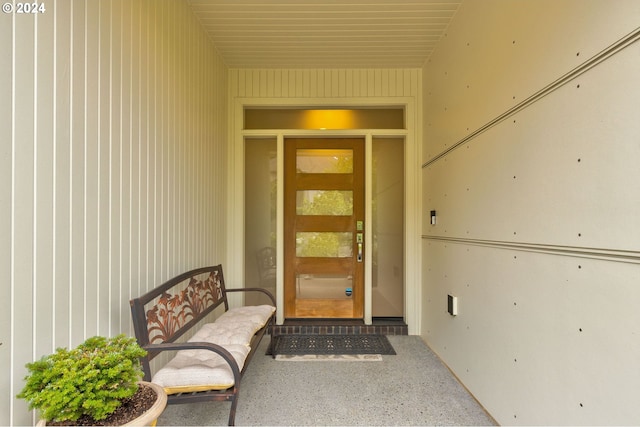 view of doorway to property