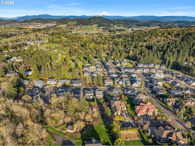 aerial view featuring a mountain view