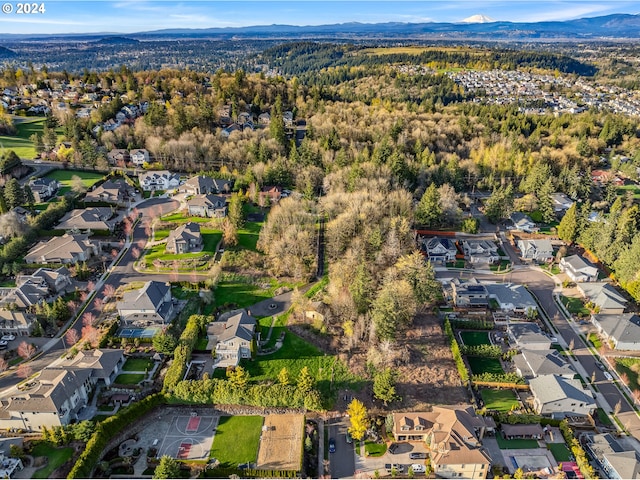 aerial view with a mountain view