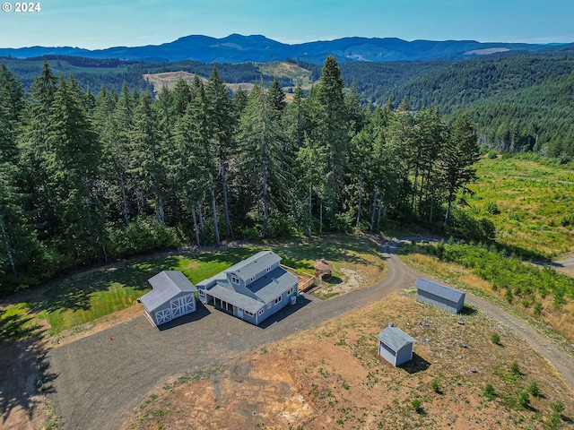 aerial view featuring a mountain view