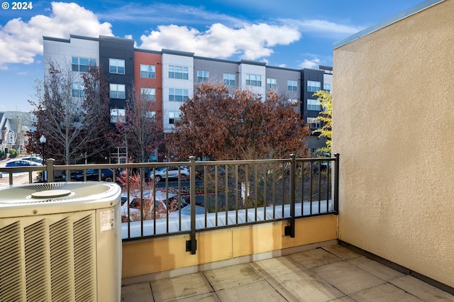 balcony with cooling unit