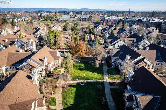 bird's eye view featuring a mountain view