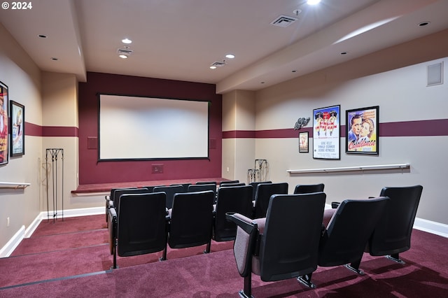 view of carpeted home theater room