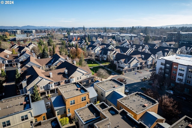 bird's eye view featuring a mountain view