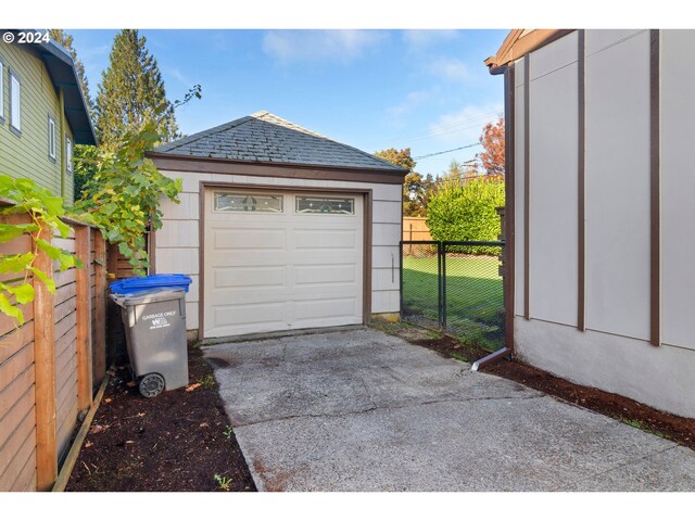 view of garage