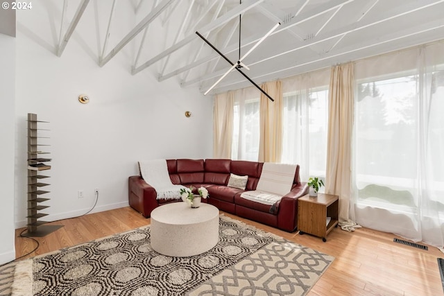 living room featuring wood-type flooring