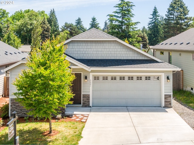 view of front of house with a garage